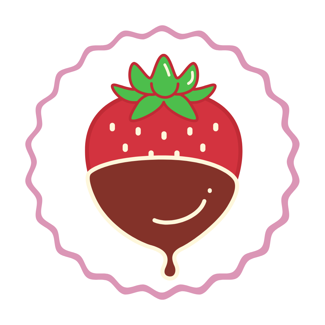Gráfico de una frutilla con chocolate
